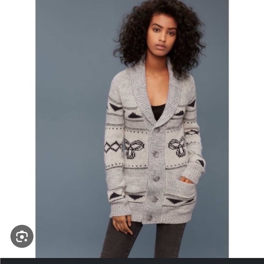 TNA Gray and Black Patterned Women's Cardigan